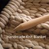 WANGPP Chunky Knit Blanket,Handmade Knit Blanket,Cosy Throw Blankets,Tightly Woven Warm and Comfortable,Arm Knit Blanket,Chunky Giant Knit Throw Blanket,for Bed,Sofa,Armchair Home Decor view 3