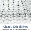WANGPP Chunky Knit Blanket,Handmade Knit Blanket,Cosy Throw Blankets,Tightly Woven Warm and Comfortable,Arm Knit Blanket,Chunky Giant Knit Throw Blanket,for Bed,Sofa,Armchair Home Decor view 4
