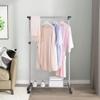 BAOYOUNI Single Rod Clothing Garment Rack on Wheels Metal Rolling Clothes Display Hanging Rail Coat Stand Storage Holder Organizer, Height Adjustable (Black) view 3