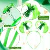 WILLBOND 6 Pcs Pom Pom Headbands Tinsel Wrapped Crazy Headwear Hair Accessories for Spirit Week Carnival Bachelorette(Green) view 3