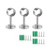 3PCS Stainless Steel Closet Pole Heavy Duty Hanging Rod Wardrobe Rail Holder with Screws for Ceiling Wardrobe Bracket Shower(63-16mm) view 1