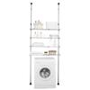 BAOYOUNI 4-Tier Expandable Laundry Shelf Over Toilet Washer Dryer Storage Rack Floor to Ceiling Bathroom Organizer Space Saver Tension Pole for Small Spaces, Black view 1