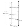 BAOYOUNI 4-Tier Expandable Laundry Shelf Over Toilet Washer Dryer Storage Rack Floor to Ceiling Bathroom Organizer Space Saver Tension Pole for Small Spaces, Black view 3