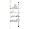 BAOYOUNI 4-Tier Expandable Laundry Shelf Over Toilet Washer Dryer Storage Rack Floor to Ceiling Bathroom Organizer Space Saver Tension Pole for Small Spaces, Black view 4
