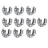 32mm Stainless Steel Closet Pole Sockets, Heavy Duty Closet Rod End Supports Flange Rod Holder U Shaped for Wardrobe Shower Curtain 10PCS view 1