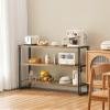 HCHQHS 3-Tier Rustic Wood and Metal Industrial Bookcase - 40in, for Home Office, Bedroom, Kitchen, Bathroom view 2