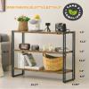 HCHQHS 3-Tier Rustic Wood and Metal Industrial Bookcase - 40in, for Home Office, Bedroom, Kitchen, Bathroom view 3
