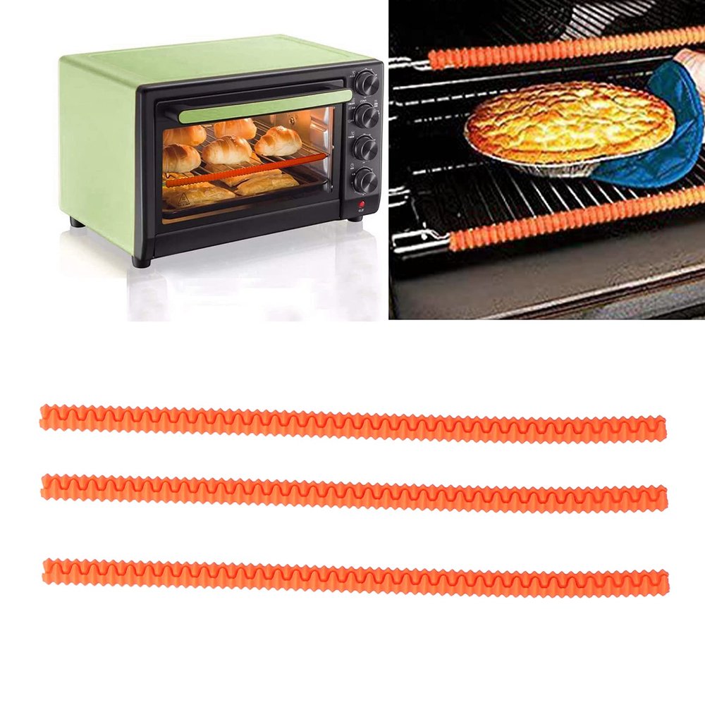 Oven Rack Cover,3PCS Silicone Heat Oven Rack Prevent Hands Arms Against Burns orange Oven Rack Microwave Oven Accessories
