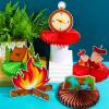 12 Pieces Camping Honeycomb Centerpieces Camping Decorations Party Supplies Campfire Table Centerpieces Adventure Cake Toppers Bears Tent 3D Photo Props Decorations view 4