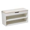 ZAIHW Shoe Rack Bench Storage 2 Tier,moderno White Shoe Cabinet with Seat Cushion Hallway Bedroom Living Room Furniture,Made of Man-Made Board,Strong and Durable,403045cm view 1