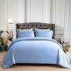 100% Cotton 4 Piece Button Closure Duvet Set 18" Deep Pocket, 800 Thread Count Cooling Comforter Cover Set, Soft Sateen Weave Queen Size Light Blue Duvet Cover Set view 2