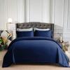 100% Cotton 4 Piece Button Closure Duvet Set 18" Deep Pocket, 800 Thread Count Cooling Comforter Cover Set, Soft Sateen Weave Full Size Navy Blue Duvet Cover Set view 2