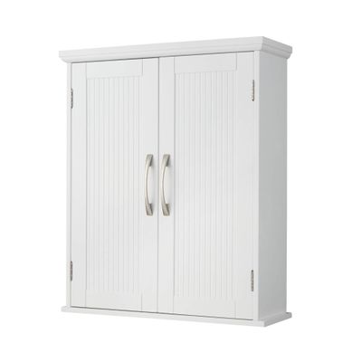 Teamson Home Newport Removable Wall Cabinet with Double Doors- White