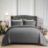 100% Cotton 4 Piece Button Closure Duvet Set 18" Deep Pocket, 800 Thread Count Cooling Comforter Cover Set, Soft Sateen Weave California King Size Dark Grey Duvet Cover Set view 2