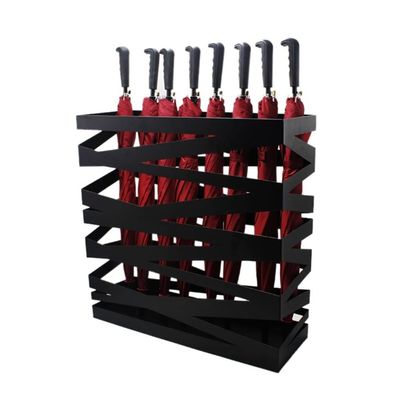 WXYZ Umbrella Stand Rack Large-Capacity Hotel Business Umbrella Stand,with 6 Hooks,It Can Store 40 Umbrellas,Umbrella Storage Rack with Stable Base (Color : Black, Size : 60x20x60cm)