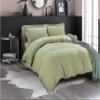 100% Cotton 4 Piece Button Closure Duvet Set 18" Deep Pocket, 800 Thread Count Cooling Comforter Cover Set, Soft Sateen Weave California King Size Sage Duvet Cover Set view 1