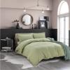 100% Cotton 4 Piece Button Closure Duvet Set 18" Deep Pocket, 800 Thread Count Cooling Comforter Cover Set, Soft Sateen Weave California King Size Sage Duvet Cover Set view 2