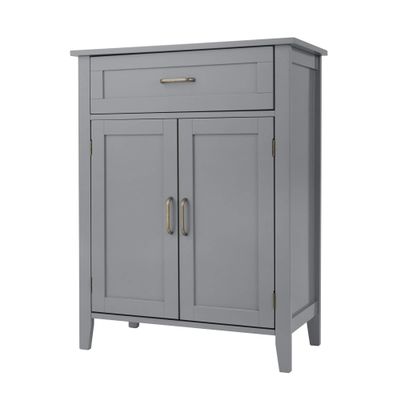 Teamson Home Mercer Mid Century Modern Wooden Floor Cabinet, Gray