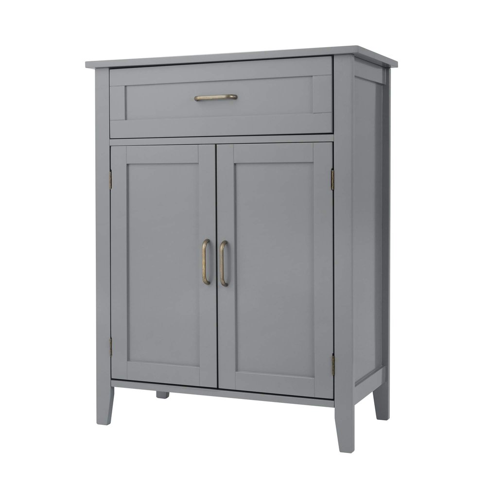 Teamson Home Mercer Mid Century Modern Wooden Floor Cabinet, Gray