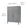 Teamson Home Mercer Mid Century Modern Wooden Floor Cabinet, Gray view 3
