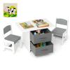 Costzon Kids Table and Chair Set, Wood Activity Table w/Toy Storage Baskets, Jigsaw Puzzle for Arts, Crafts, Reading, Children Playset Furniture for Preschool, Playroom, Toddler Table & Chair Set view 1