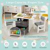 Costzon Kids Table and Chair Set, Wood Activity Table w/Toy Storage Baskets, Jigsaw Puzzle for Arts, Crafts, Reading, Children Playset Furniture for Preschool, Playroom, Toddler Table & Chair Set view 2