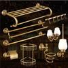 ZTBH Bathroom Hardware Sets Bathroom Bath Hardware Sets, Towel Rack, Paper Holder Bathroom Hardware Towel Set (Color : Double Towel bar) view 2