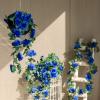 4 Pack (32FT) Artificial Rose Vine Fake Flowers Garland Hanging Silk Rose Ivy Plants Vine for Wedding Arch Party Garden Home Bedroom Office Wall Aesthetic Art Dcor (Royal Blue) view 2