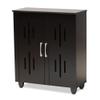 Baxton Studio Renley Espresso Brown Finished Wood 2-Door Shoe Storage Cabinet view 1