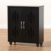 Baxton Studio Renley Espresso Brown Finished Wood 2-Door Shoe Storage Cabinet view 2
