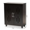 Baxton Studio Renley Espresso Brown Finished Wood 2-Door Shoe Storage Cabinet view 3