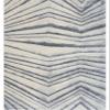 Abani Contemporary Linear Blue & Cream Dining Area Rug - Modern 7'9" x 10'2" (8x10) Geometric Design No-Shed Area Rug Rugs view 2