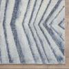 Abani Contemporary Linear Blue & Cream Dining Area Rug - Modern 7'9" x 10'2" (8x10) Geometric Design No-Shed Area Rug Rugs view 3