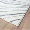 Abani Contemporary Linear Blue & Cream Dining Area Rug - Modern 7'9" x 10'2" (8x10) Geometric Design No-Shed Area Rug Rugs view 4