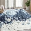 Abani Rugs 7'9" x 10'2" (8x10) Contemporary Blue Splash Distressed Area Rug - Modern Print Weathered Non-Shed Bedroom Rug view 1