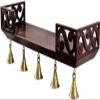 Crafting with Love A Beautiful Wooden Handmade MDF Wall Shelf/Pooja MANDIR/Home Temple/Floating SELF with Bells view 1