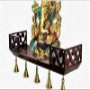 Crafting with Love A Beautiful Wooden Handmade MDF Wall Shelf/Pooja MANDIR/Home Temple/Floating SELF with Bells view 3