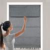 Biltek Blackout Roman Shades, Gray, Window Blinds Inside/Outside Mount Thermal Washable Fabric Easy Install 27" W x 64" H view 4