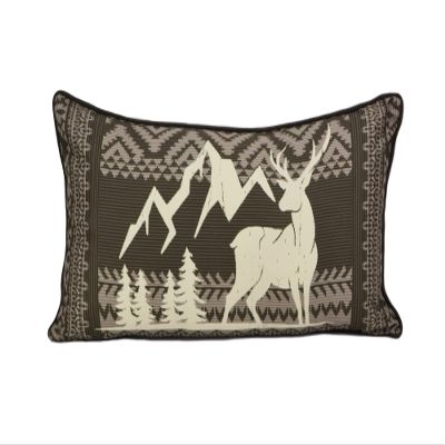 Donna Sharp Throw Pillow - Forest Weave Lodge Decorative Throw Pillow with Deer Pattern - Rectangle - 100% Polyester