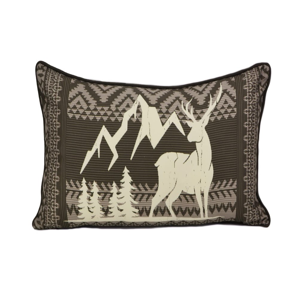 Donna Sharp Throw Pillow - Forest Weave Lodge Decorative Throw Pillow with Deer Pattern - Rectangle - 100% Polyester