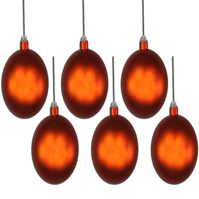 6 Pack 120mm 5" Matte Orange Ball Ornament with Wire and UV Coating