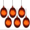 6 Pack 120mm 5" Matte Orange Ball Ornament with Wire and UV Coating view 1
