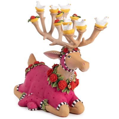 MACKENZIE-CHILDS Patience Brewster Dash Away Figurine, Christmas Home Decor, Sitting Donna Reindeer