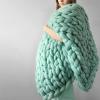 WANGPP Chunky Knit Throw Blanket,Handmade Chunky Knit Blanket,Comfortable Blanket,Chunky Wool Blanket,Knitted Blanket,Bedspread Throw Blanket Home Decor,for Bedroom,Living Room,Yoga Mat Carpet view 1
