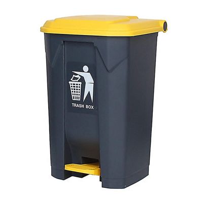 Garbage Container Bin Outdoor Plastic Trash Can Large Capacity Pedal Type Waste Bin with Lid Large Commercial Outdoor Foot Pedal Garbage Bin,11.8/17.9 Gallons Outdoor Trash Can ( Size : 68L )