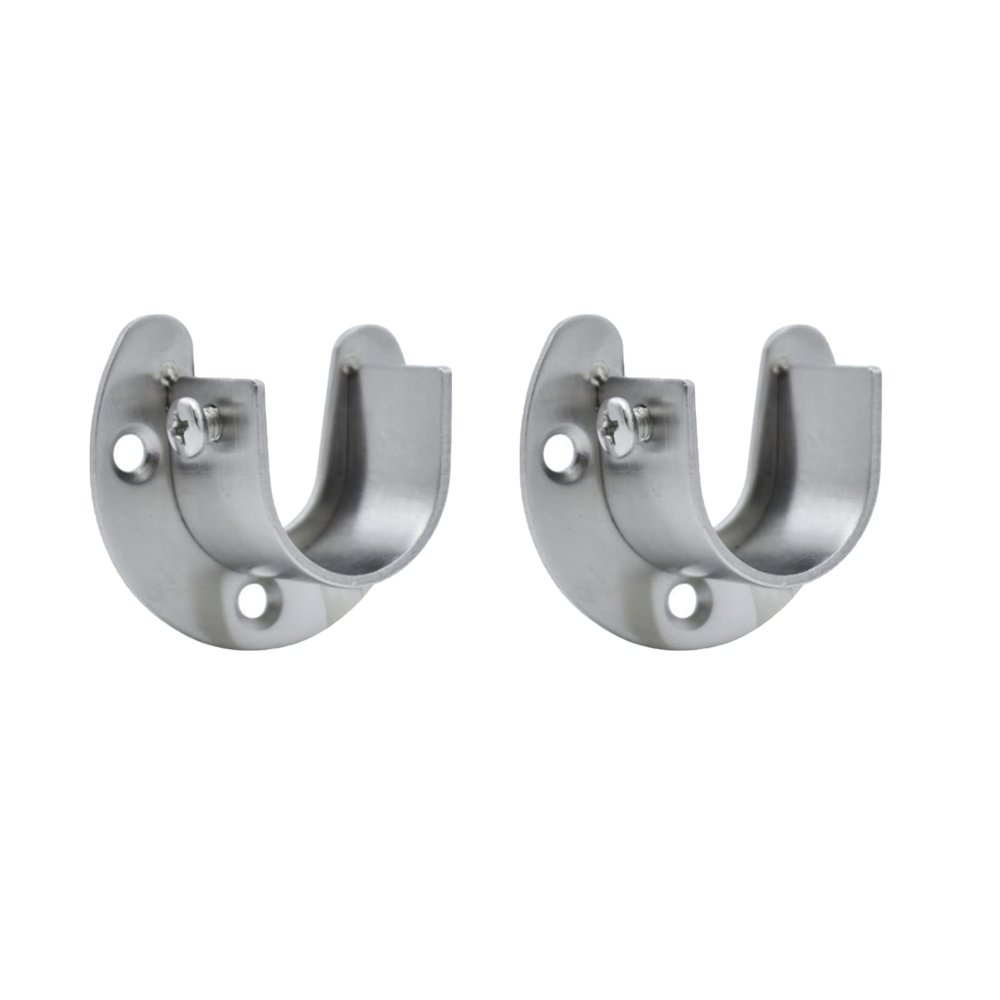 32mm Flange Rod Holder,Closet Rod Holder, U Shaped End Rod Bracket Stainless Steel Closet Pole Socket for Wardrobe Bracket Shower Curtain 2PCS