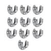 ToolOfLife 25mm Flange Rod Holder, U Shaped End Rod Bracket, Stainless Steel Closet Pole Socket, Silver, 10PCS view 1