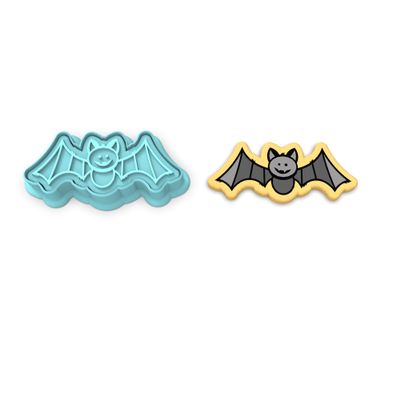 Bat Cookie Cutter & Stamp (3.5 in. Wide X 1.49 in. Tall)