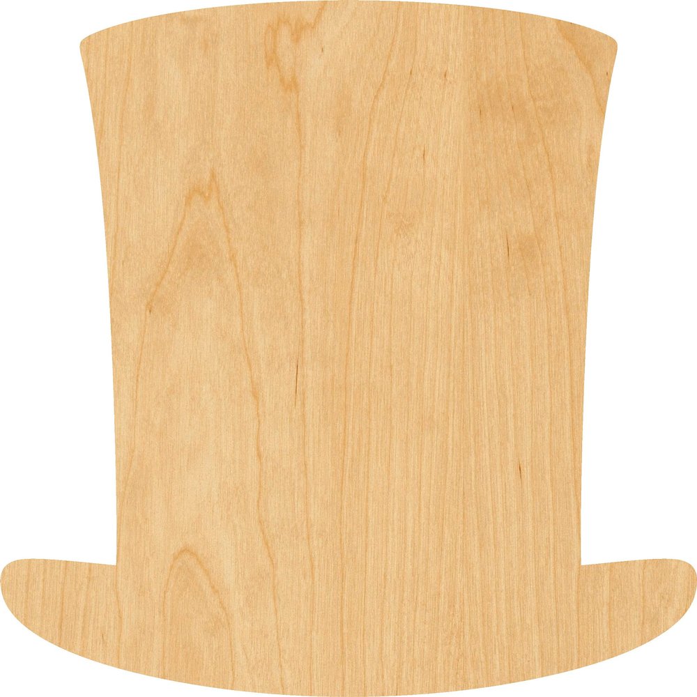 Abraham Lincoln Hat Laser Cut Out Wood Shape Craft Supply - Woodcraft Cutout (30", 1/4" Thickness)