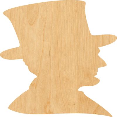 Abraham Lincoln Laser Cut Out Wood Shape Craft Supply - Woodcraft Cutout (6", 1/4" Thickness)